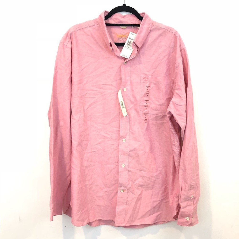 NWT pink timberland standard fit button down